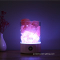 Luz noturna de rocha natural de pedra rosa de cristal